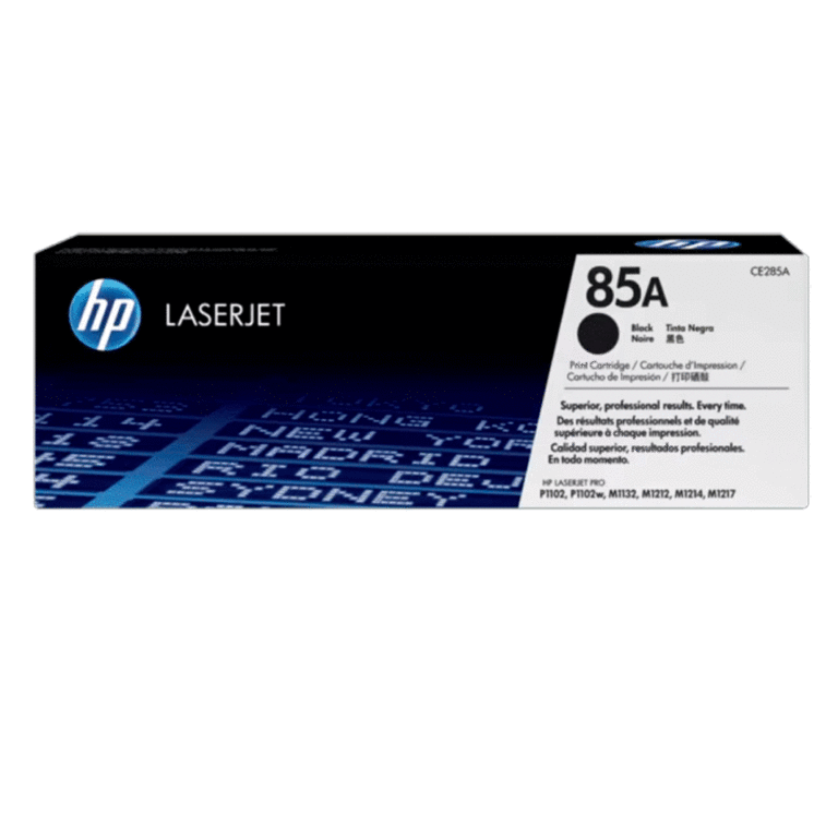Cartucho toner HP 85A negro modelo CE285A original para impresoras LaserJet P1102, M1212 y M1132, con rendimiento de 1600 páginas