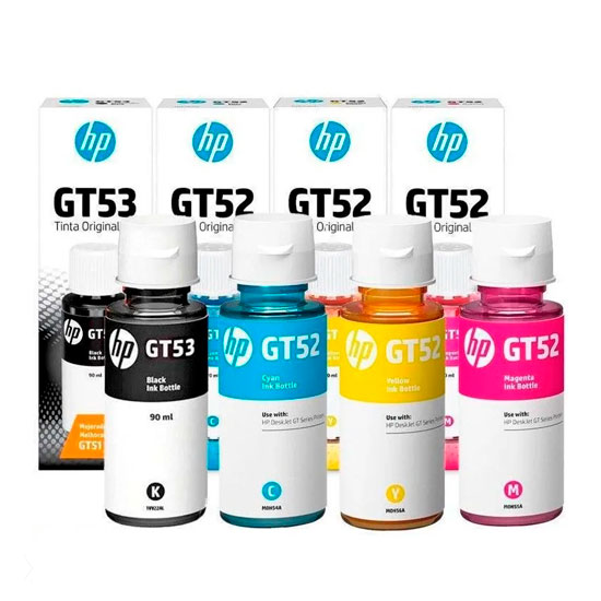 Kit de Tinta HP GT52/GT53 – 90 ml negro + 70 ml CMY para Smart Tank 514/530