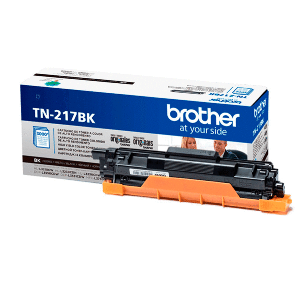 Tóner Brother TN-217BK negro original para impresoras HL-L3270CDW, DCP-L3551CDW, MFC-L3750CDW – 2300 páginas