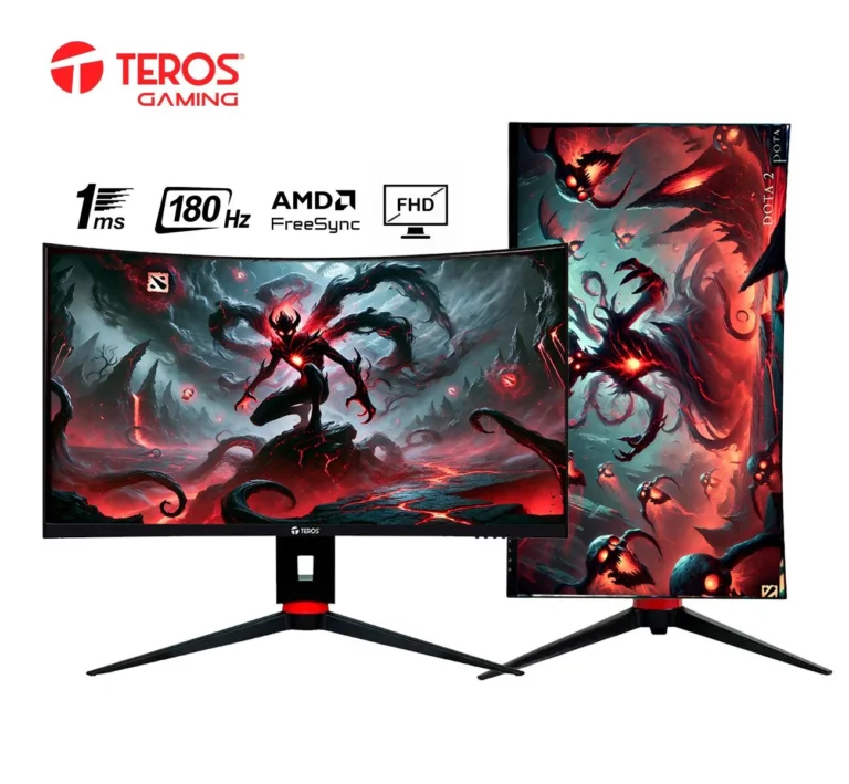 Monitor curvo TEROS TE‑2766G de 27 pulgadas, 1500R, FHD 180 Hz, 1 ms, FreeSync Premium