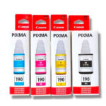 Botellas de tinta Canon GI-190 CMYBK negra cian magenta amarilla
