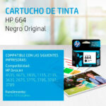 Cartucho HP 664 Negro F6V29AL original
