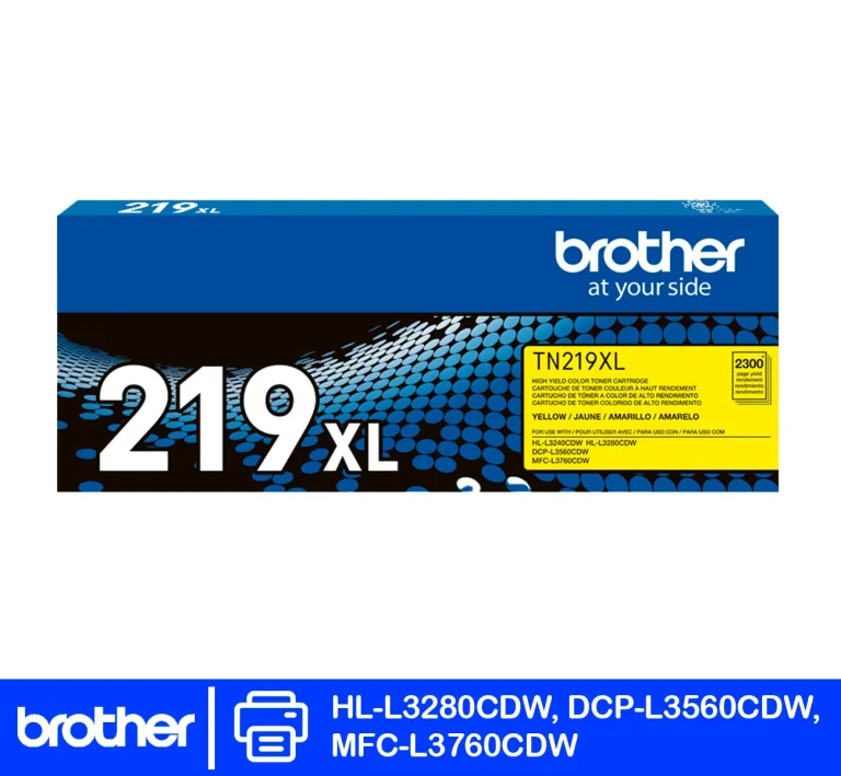 Tóner Brother TN-219XLY amarillo original compatible con HL-L3280CDW, DCP-L3560CDW y MFC-L3760CDW