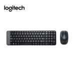 Kit Logitech MK220 inalámbrico con teclado compacto y mouse óptico negros