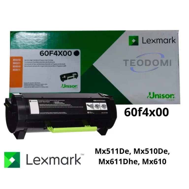 Tóner Lexmark 60F4X00 Black Original – 20,000 páginas, compatible con impresoras Lexmark MX510, MX511, MX610 y MX611.