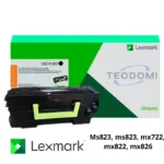 Tóner Lexmark 58D4H00 negro original, 15,000 páginas, compatible con impresoras Lexmark MS823, MX722, MX822 y MX826.