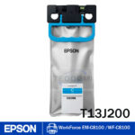 Bolsa de tinta Epson T13J200 cian original de 204ml con rendimiento de 20,000 páginas para impresora Epson WorkForce Enterprise EM-C8100.