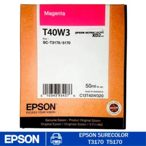 Tinta Epson T40W320 Magenta UltraChrome XD2 original de 80 ml para impresoras Epson SureColor SC-T2170, SC-T3170, SC-T5170, SC-T3170M y SC-T5170M
