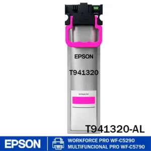 Bolsa de tinta Epson T941320 Magenta (R04L) original 38 ml – rendimiento 5,000 páginas, compatible con impresoras WF-C5210 / 5290 / 5710 / 5790