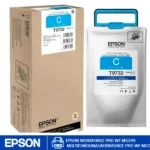 Bolsa de tinta Epson T973220 Cyan original de alto rendimiento para impresoras Epson WorkForce Pro