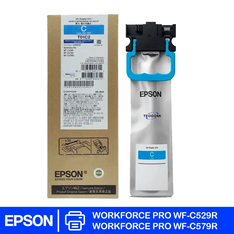 Tinta Epson T01C200 Cyan T01C2 original para WF-C579R y WF-C529R