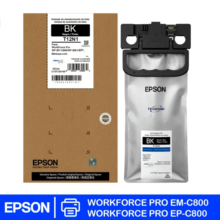 Tinta Epson T12N100 Negro 143 ml para WorkForce Pro EM-C800 y EP-C800