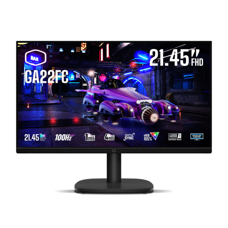 Monitor Cooler Master GA22FC 21.45 pulgadas FHD 100Hz vista frontal