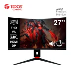 Monitor TEROS TE-2764G curvo 27 pulgadas VA FHD 240Hz 1ms vista frontal