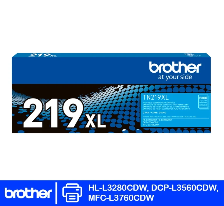 Tóner Brother TN-219XLC cian original compatible con HL-L3280CDW, DCP-L3560CDW y MFC-L3760CDW