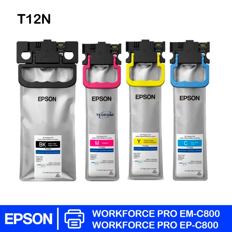 Kit de bolsas de tinta Epson T12N original para WorkForce Pro EM-C800 en Perú