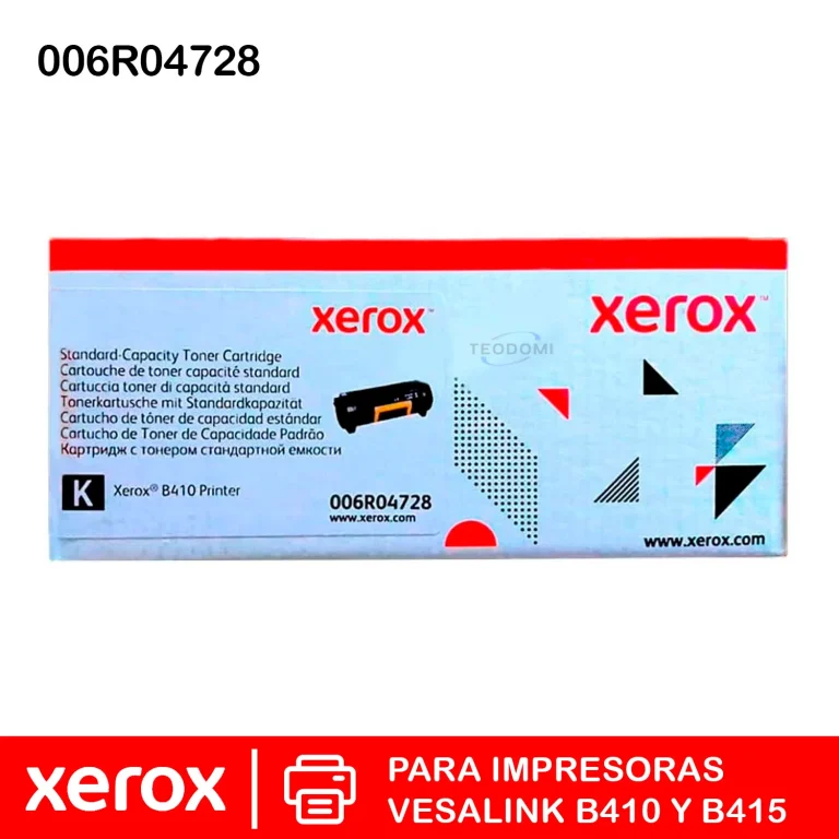 Tóner Xerox 006R04728 negro original para B410 y B415, 6,000 páginas