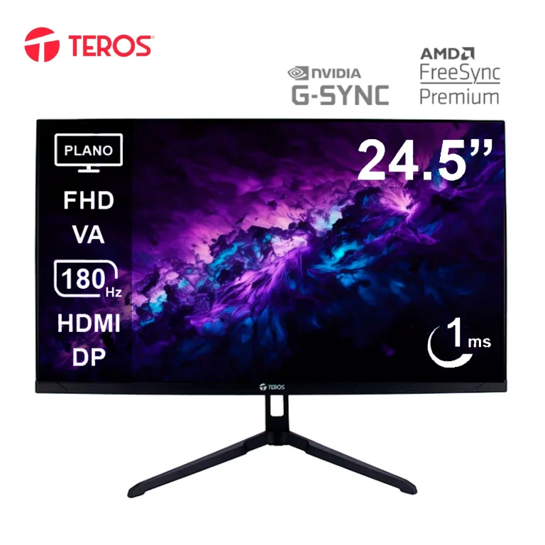 Monitor gamer TEROS TE-2475G 24.5 pulgadas FHD 180Hz 1ms negro