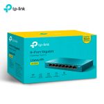 Switch TP-Link LS108G 8 Puertos Gigabit 10/100/1000 Mbps con carcasa metálica | Bajo consumo y QoS