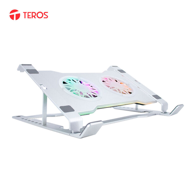 Cooler para notebook TEROS TE-7135N plateado compatible con laptops y tablets de 9 a 16 pulgadas