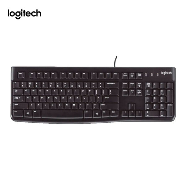 Teclado Logitech K120 USB negro con teclas silenciosas