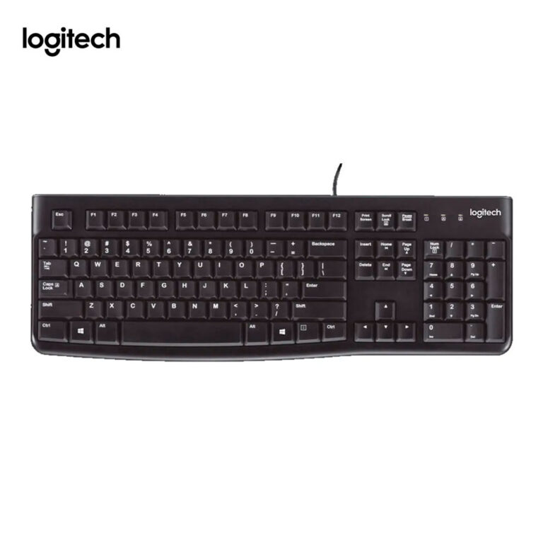 Teclado Logitech K120 USB negro con teclas silenciosas