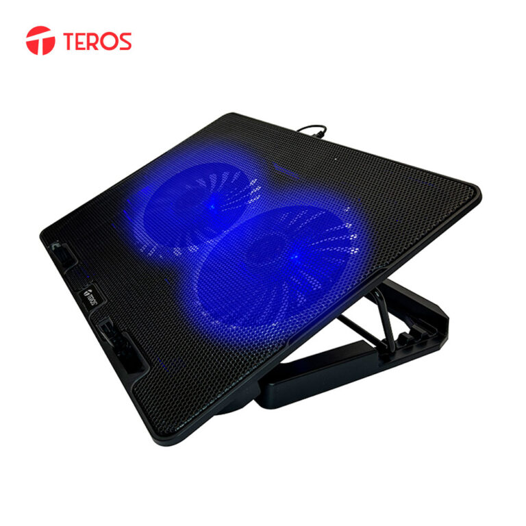 Cooler para notebook TEROS TE-7020N con 2 ventiladores para laptops de 15.6 pulgadas